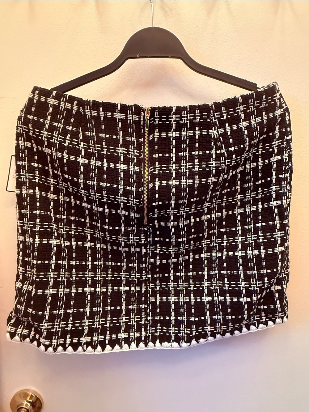 NWT Laundry By Shelli Segal Black And White Tweed Skirt and jacket Size Medium - Picture 9 of 10